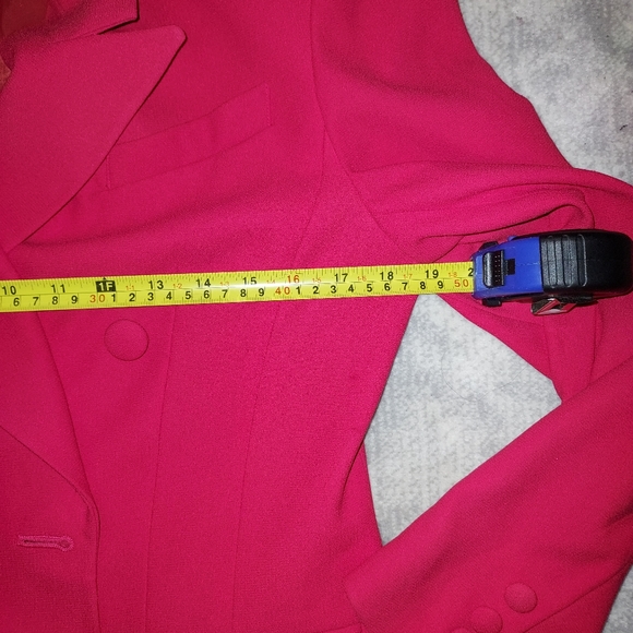 Sale🥳Balmain style Fuchsia Double Breasted Shoulder Padded Blazer - Picture 6 of 7